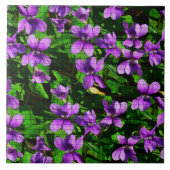Carreau de mosaïque de la violette de bois, fleur (Devant)