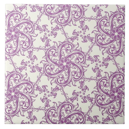 carreau de motif de fleur médiéval (Devant)