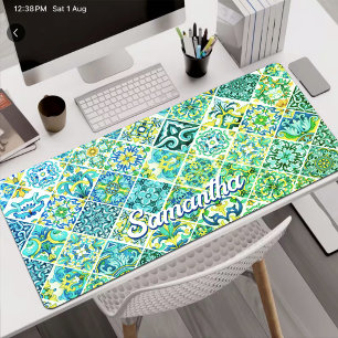 Carreau de motif d'eau de menthe en majolique sici