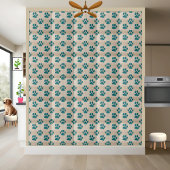 Carreau de Motif Empreinte de patte Turquoise