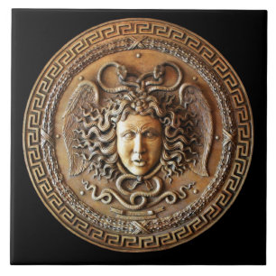 Carreau de mur Méduse français en bronze avec clé