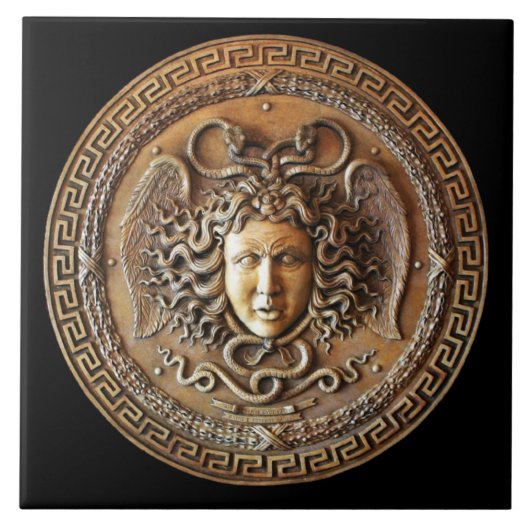 Carreau de mur Méduse français en bronze avec clé (Devant)