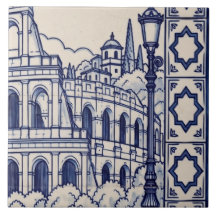 Carreau de murale en azulejo de Rome 4 sur 6 au mi