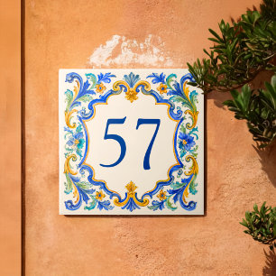 Carreau de numéro de maison personnalisé en azulej