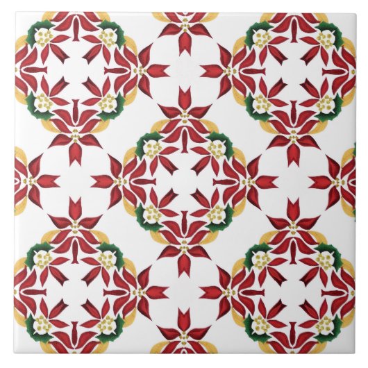 carreau de poinsettia de Noël (Devant)