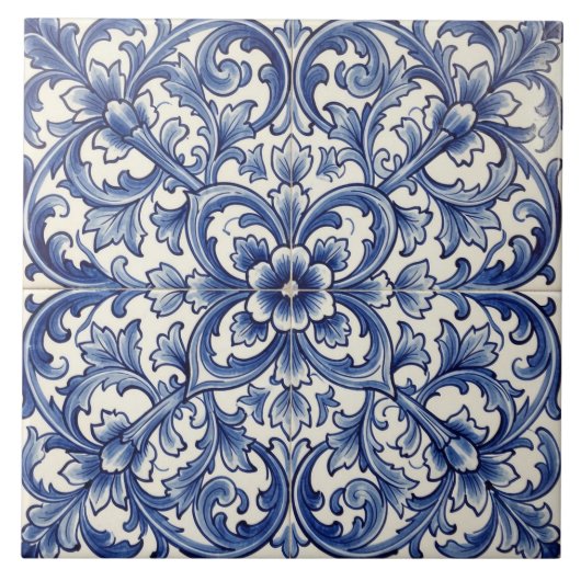 carreau de porto bleu fleurissant (Devant)