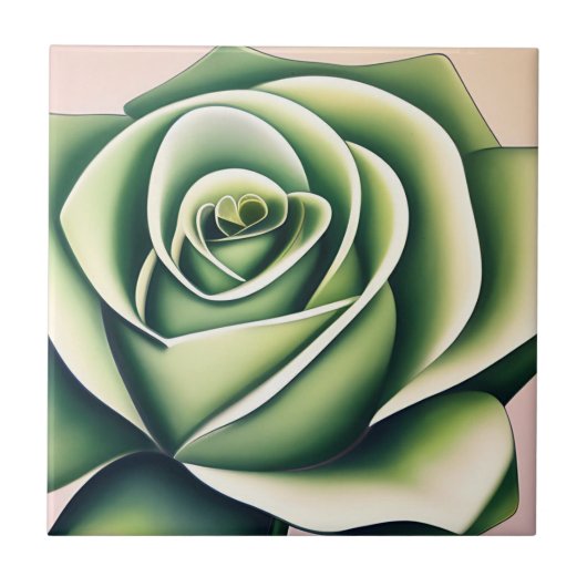 Carreau de rose émeraude Art Déco (Devant)