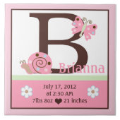 Carreau de statistiques de naissance rose personna (Devant)