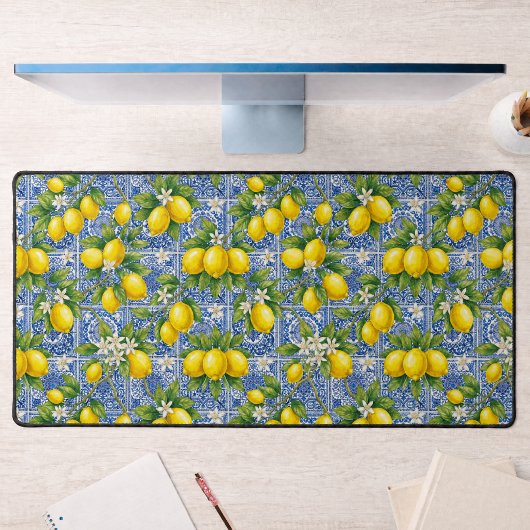 Carreau de style aquarelle français bleu citron