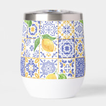 Carreau de style méditerranéen à motif de citron à