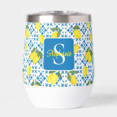 Carreau de style provençal Motif de citron Monogra (Avant)
