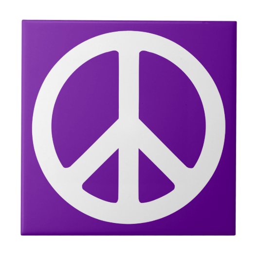 Carreau de symbole de paix blanc et violet (Devant)