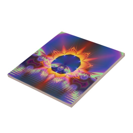 Carreau de trivet Coucher de soleil floral (Côté)