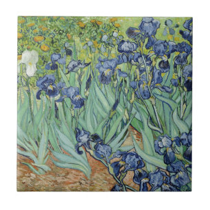 Carreau De Van Gogh toujours la vie : Vase avec des iris