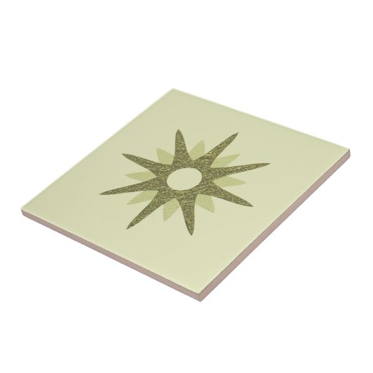 Carreau Début vert simple du milieu du siècle (Côté)