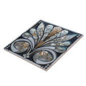 Carreau  Deco Beau Noir Blanc Verre Iridé Or  (Côté)
