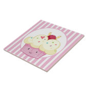Carreau déco de cupcake Kawaii mignonne cuisine boulangeri (Côté)