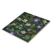 Carreau Déco moderne de feuillage fleuri clair et lilas (Côté)