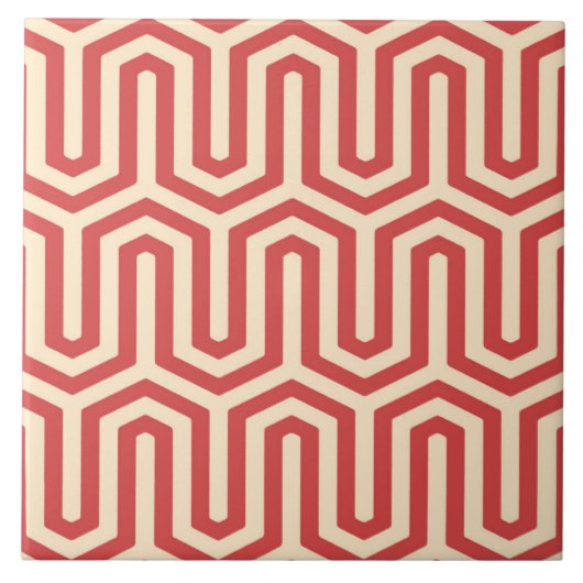 Carreau Déco motif égyptien - corail orange (Devant)