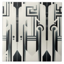 Déco noir et blanc, colonnes et totems