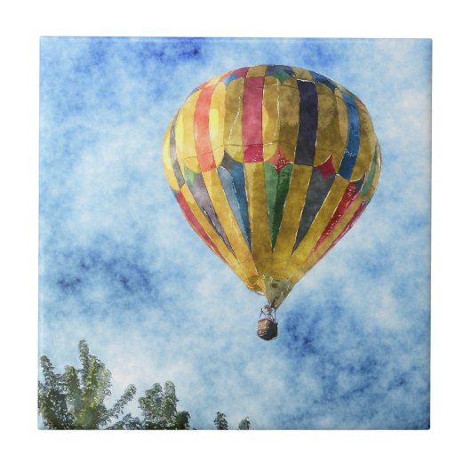 Carreau Décollage arc-en-ciel : Ballons à air chaud en vol (Devant)