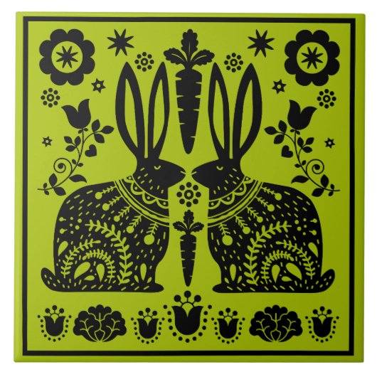 Carreau Décor à thème nordique lapin (Devant)