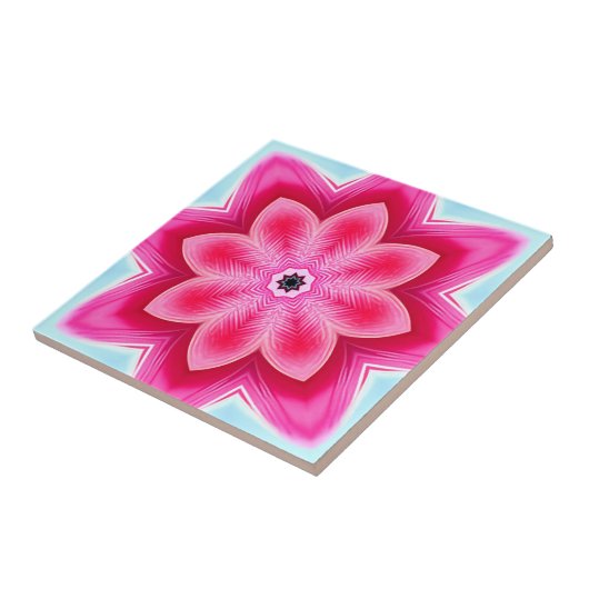 Carreau Décor abstrait rose et bleu (Côté)