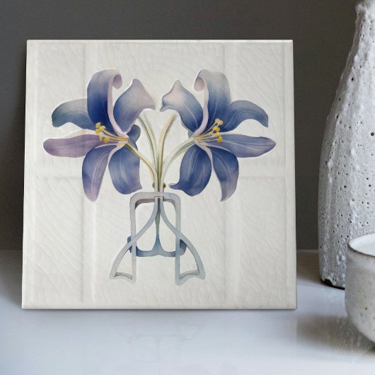 Carreau Décor Art Déco Lilly Mur Art Nouveau Carrelage cér