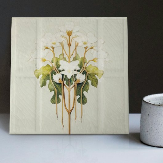 Carreau Décor Art Déco Lilly Mur Art Nouveau Carrelage cér