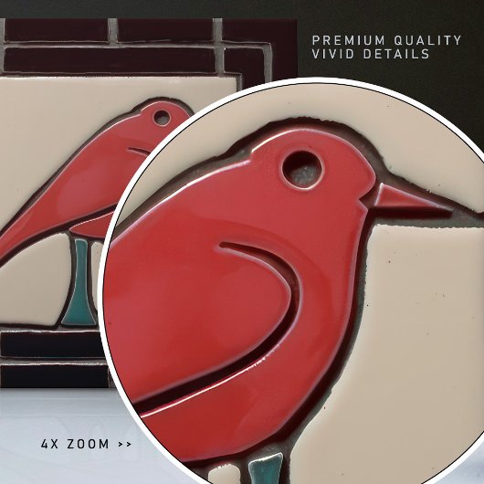 Carreau Décor Art Déco Nouveau Oiseau À Trois Jambes