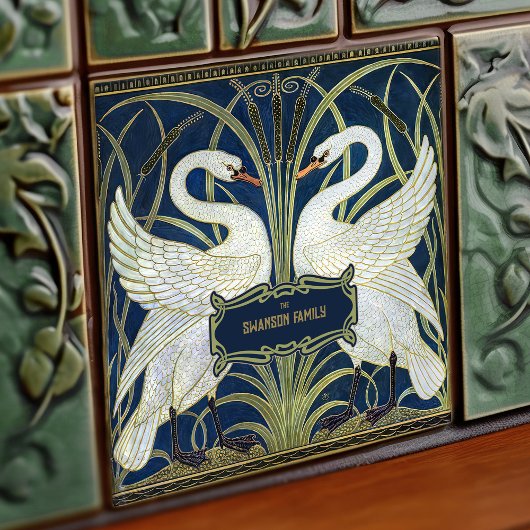 Carreau Décor Art Déco Swans Décor Art Nouveau Swan