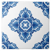 Carreau Décor Azulejo bleu et blanc (Devant)