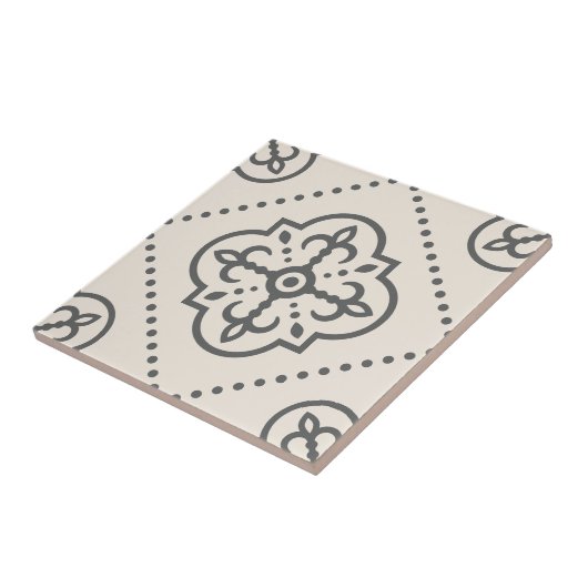 Carreau Décor blanc Motif géométrique (Côté)