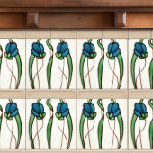 Carreau Décor bleu Crocus Art Nouveau Art Déco