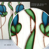 Carreau Décor bleu Crocus Art Nouveau Art Déco