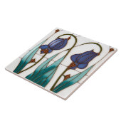 Carreau Décor bleu Crocus Art Nouveau Art Déco (Côté)
