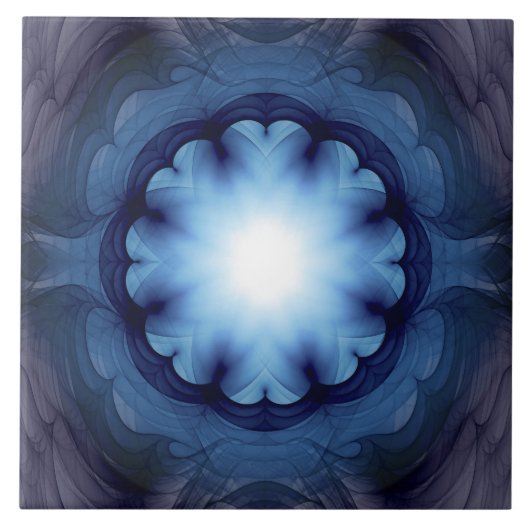 Carreau Décor bleu floral (Devant)