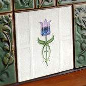 Carreau Décor bleu Tulip Décor Art Nouveau Art Déco Gibbon