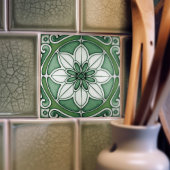 Carreau Décor bleu vert Mur Art Nouveau