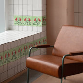 Carreau Décor de Bellflower rouge Art Nouveau