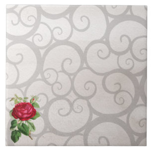 Carreau Décor de boucles gris rose rouge