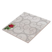 Carreau Décor de boucles gris rose rouge (Côté)