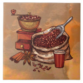 Carreau Décor de café taché cool (Devant)