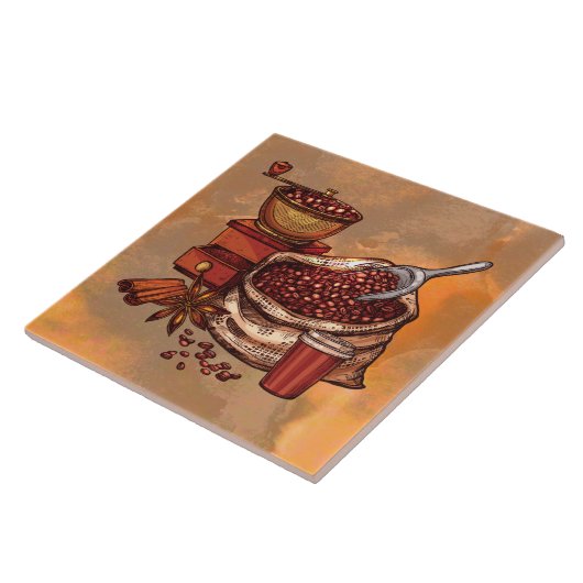 Carreau Décor de café taché cool (Côté)