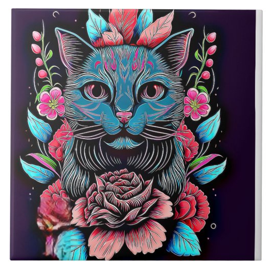 Carreau Décor de chat (Devant)