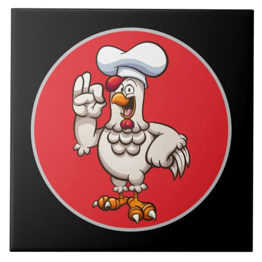 Carreau Décor de coq du chef mignon (Devant)