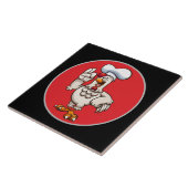 Carreau Décor de coq du chef mignon (Côté)