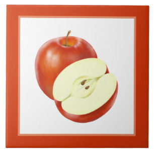 Carreau décor de cuisine aux pommes rouges mignonnes