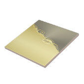 Carreau Décor de luxe sur or & argent, Monogramme (Côté)