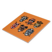 Carreau Décor de masques africains mignons (Côté)